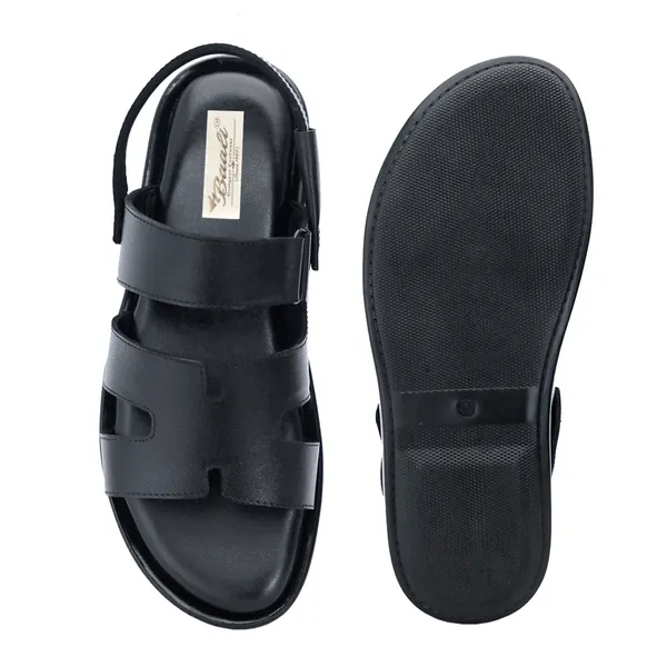 Black_Softie_Leather_Hook_Loop_Adjustable_Orthopedic_Sandals_For_Men