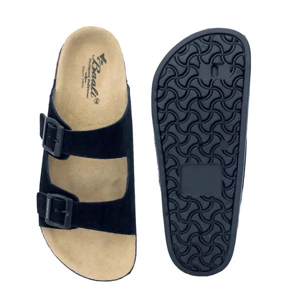 Black_Suede_Leather_Cork_Footbed_Dual_Buckle_Sandals_For_Men