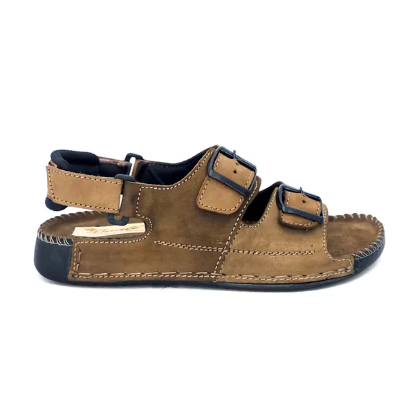 Brown_Suede_Leather_Triple_Buckle_Strap_Sandals_For_Men