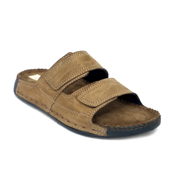 Brown_Suede_Leather_Dual_Strap_Slip_On_Sandals_For_Men