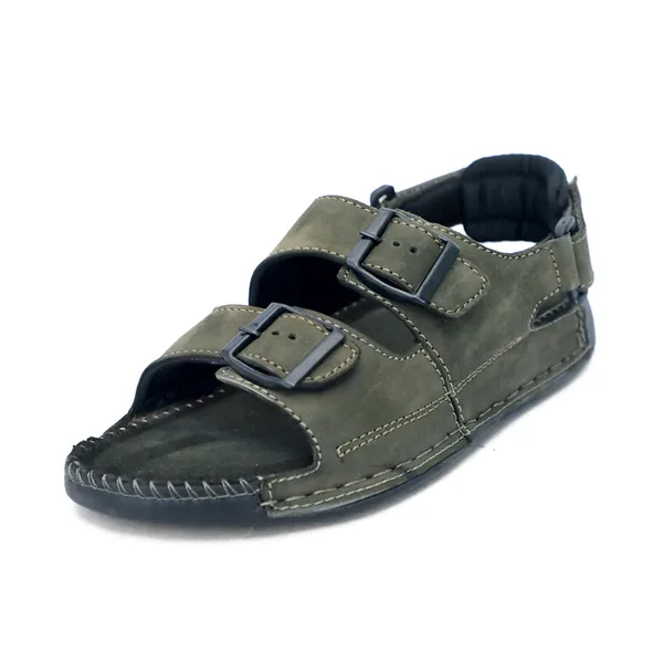Olive_Suede_Leather_Buckle_Sandals_For_Men