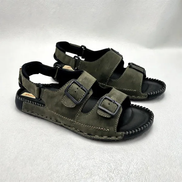 Olive_Suede_Leather_Buckle_Sandals_For_Men