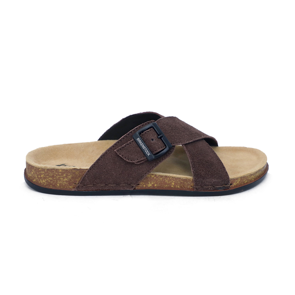 Brown_Suede_Leather_Flat_Buckle_Sandals_For_Men