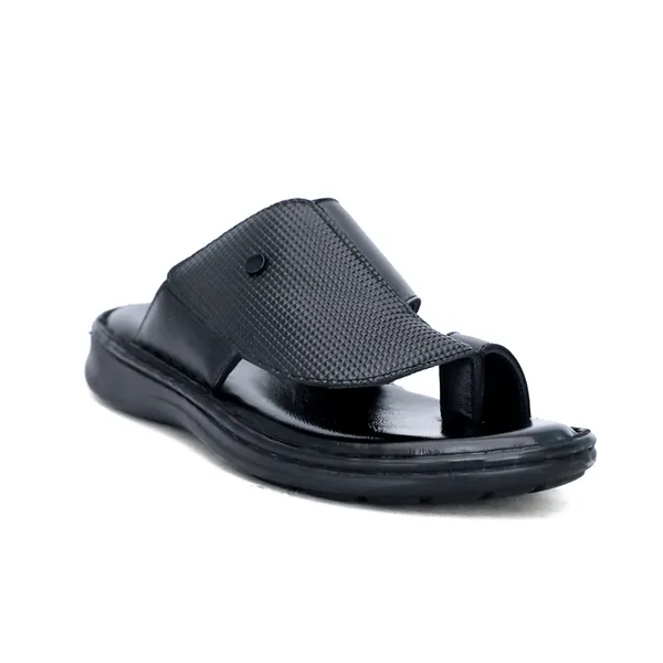 Black_Softie_Leather_Textured_Strap_Orthopedic_Sandals_For_Men