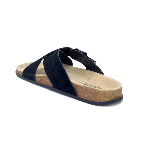 Black_Suede_Leather_Cross_Strap_Buckle_Sandals_For_Men