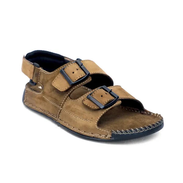 Brown_Suede_Leather_Triple_Buckle_Strap_Sandals_For_Men
