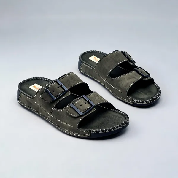 Grey_Suede_Leather_Double_Buckle_Slides_For_Men