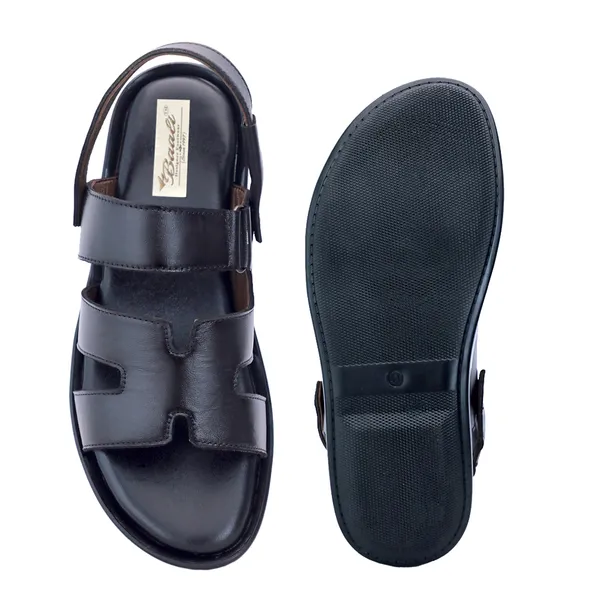 Black_Softie_Leather_Crossover_Strap_Orthopedic_Sandals_For_Men