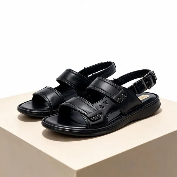 Black_Softie_Leather_Adjustable_Back_Strap_Orthopedic_Sandals_For_Men