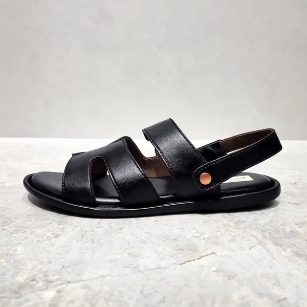 Black_Softie_Leather_Crossover_Strap_Orthopedic_Sandals_For_Men