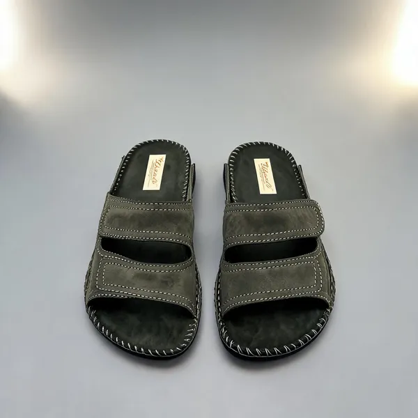Olive_Suede_Leather_Slip_On_Sandals_For_Men