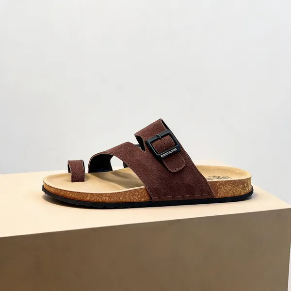 Brown_Suede_Leather_Cork_Footbed_Multi_Strap_Sandals_For_Men