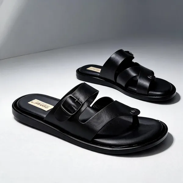 Black_Softie_Leather_Multi_Strap_Sandals_For_Men