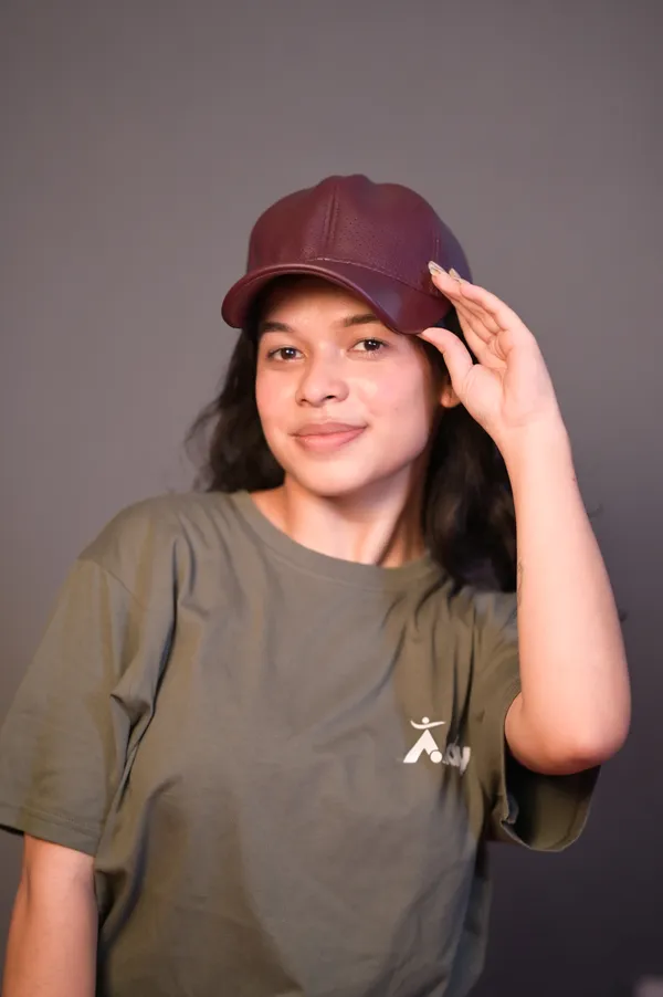 Maroon_Faux_Leather_Baseball_Cap_for_Women