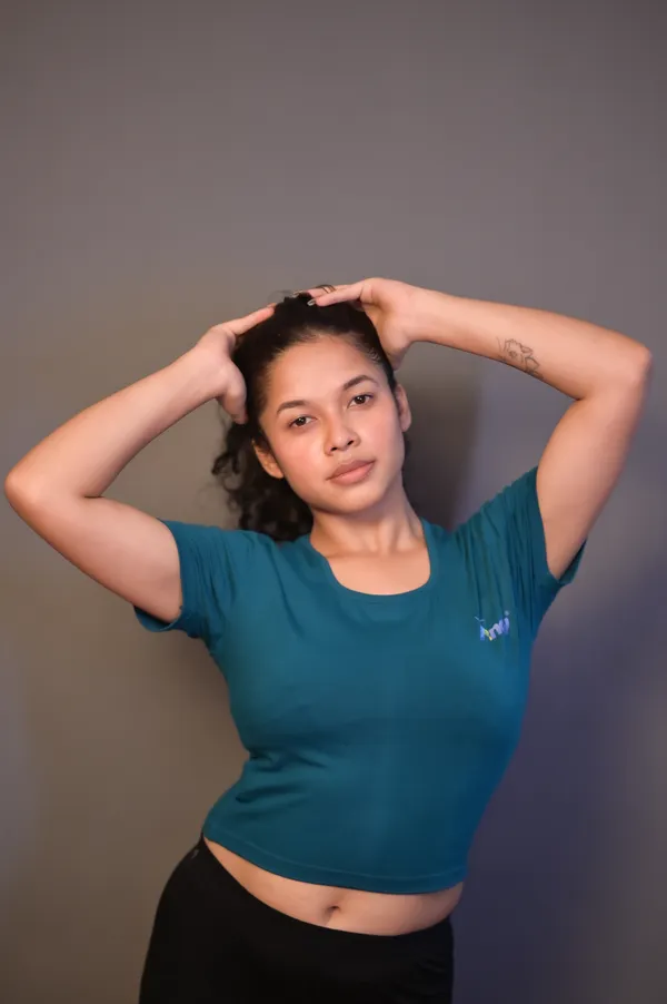 Teal_Fitted_Short_Sleeve_T-Shirt_for_Women