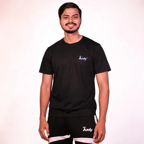 Black_Cotton_Lycra_Regular_Fit_T-Shirt_For_Men