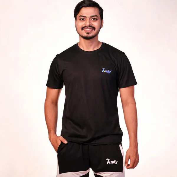 Black_Cotton_Lycra_Regular_Fit_T-Shirt_For_Men