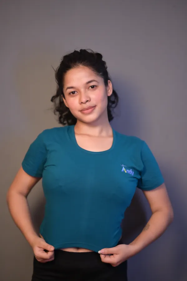 Teal_Fitted_Short_Sleeve_T-Shirt_for_Women