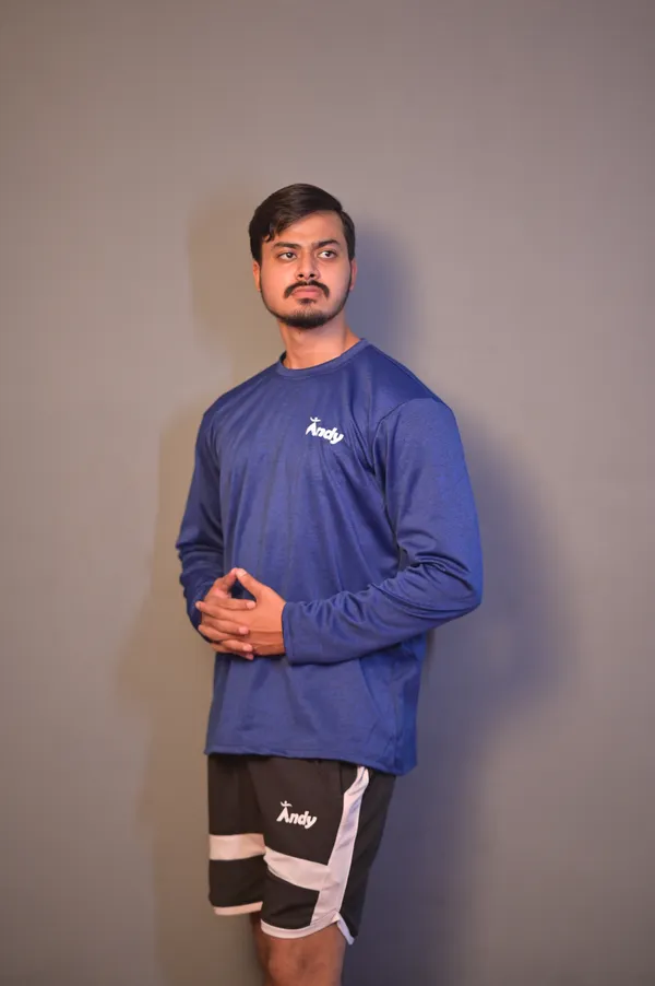 Blue_Long_Sleeve_Sports_T-Shirt_And_Shorts_Set_for_Men