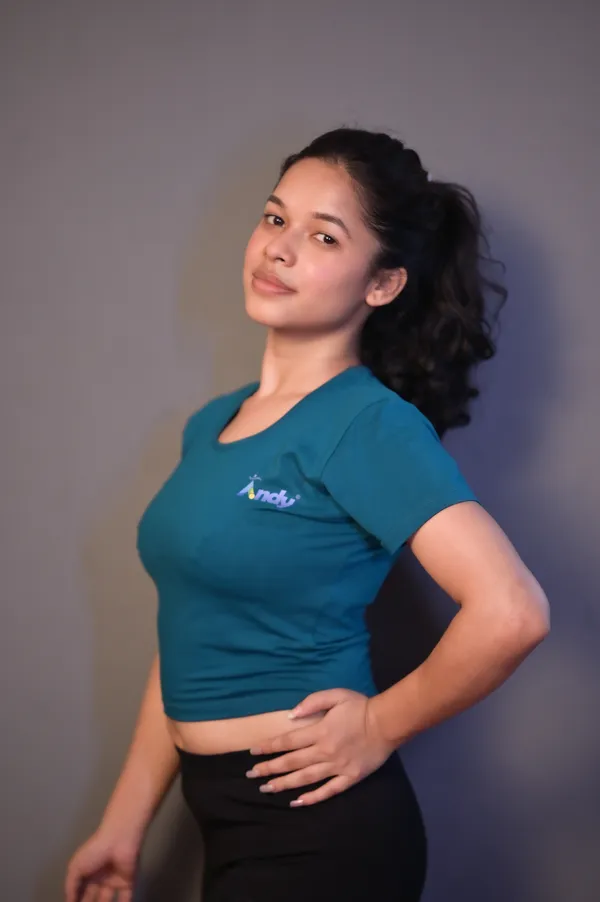 Teal_Fitted_Short_Sleeve_T-Shirt_for_Women