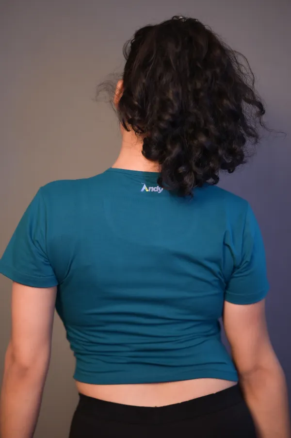 Teal_Fitted_Short_Sleeve_T-Shirt_for_Women