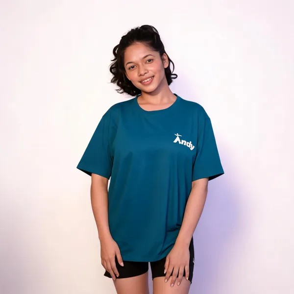 Blue_Cotton_Lycra_Loose_Fit_T-Shirt_For_Women