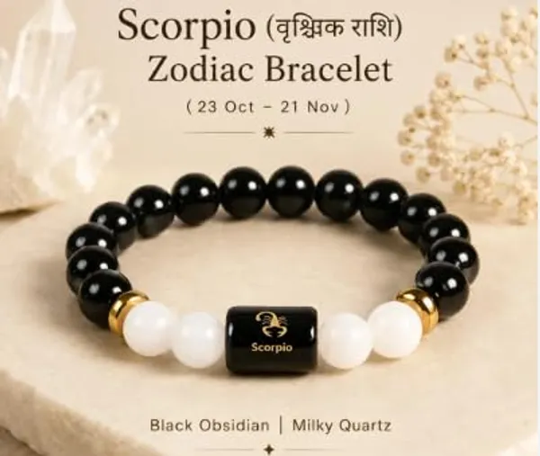Black_Obsidian_Milky_Quartz_Scorpio_Zodiac_Bracelet_For_Unisex