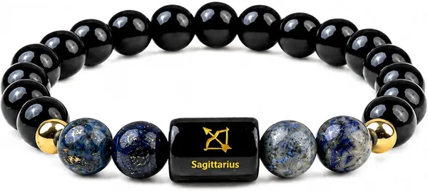 Black_Multi-Crystal_Sagittarius_Zodiac_Bracelet_For_Unisex