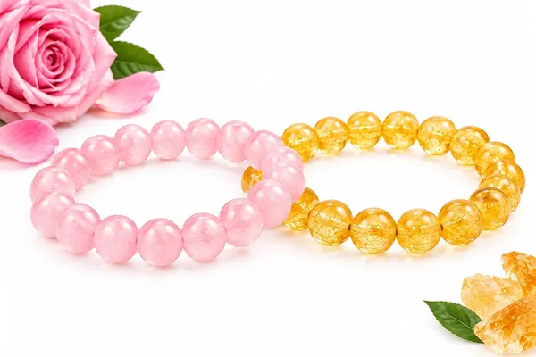Rose_Quartz_And_Citrine_Combo_Beaded_Stretch_Bracelet