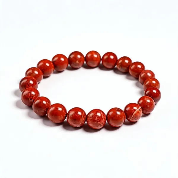 Red_Jasper_Natural_Stone_Bead_Stretch_Bracelet_For_Unisex
