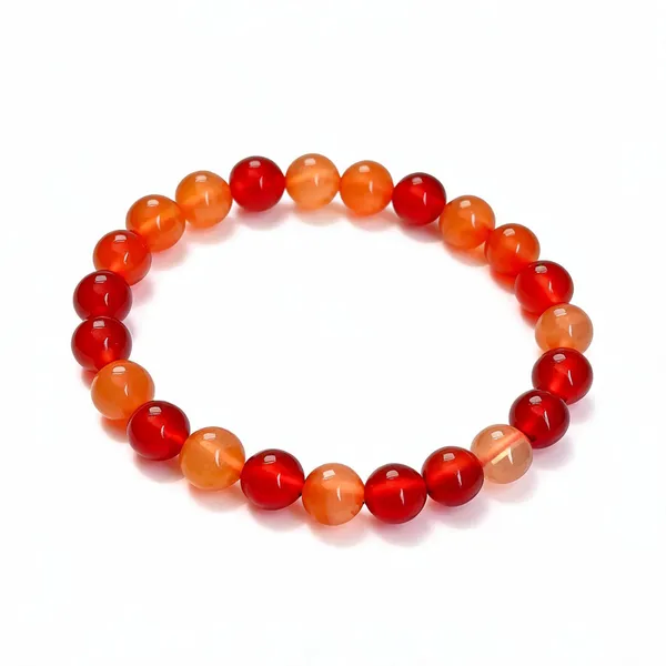 Red_Carnelian_Beaded_Stretch_Bracelet_For_Unisex
