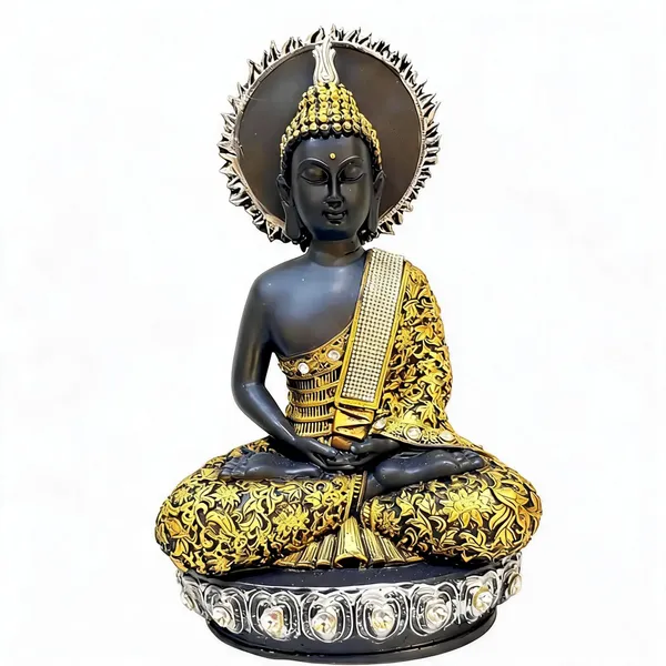 Resin_Gold_Black_Meditating_Gautam_Buddha_Idol_Statue