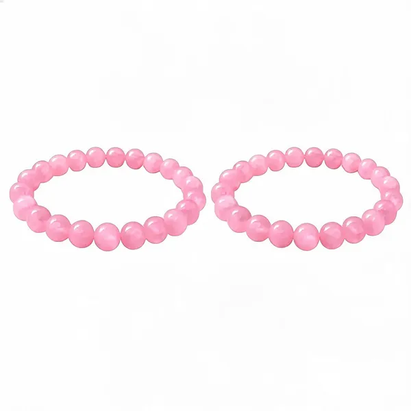 Rose_Quartz_Beaded_Stretch_Bracelet_For_Unisex_-_Pack_of_2