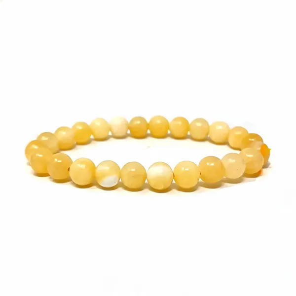Yellow_Calcite_Natural_Stone_Stretch_Bracelet_For_Unisex