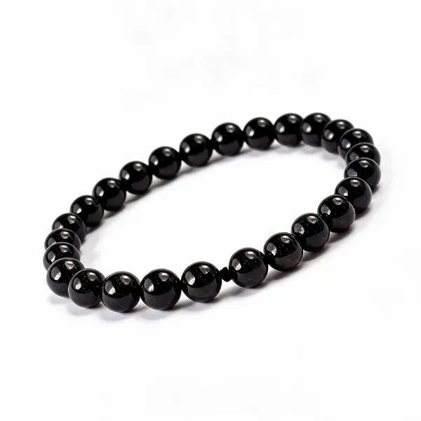 Black_Tourmaline_Natural_Gemstone_Beaded_Bracelet_For_Unisex