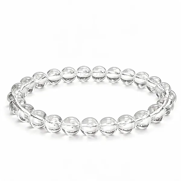 Clear_Quartz_Beaded_Stretch_Bracelet_For_Unisex