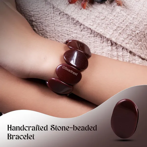 Product_Summary_Beadnest_Chunky_Large_Bead_Bracelet_For_Women_Girls_Handcrafted_Elasticated_Bracelet_Made_Of_Large_Oval_Beads_Smooth_Lightweight_Boho_Chic_Accessory_For_Beach_Wear