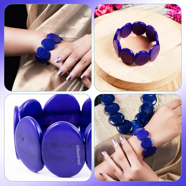 Product_Summary_Beadnest_Chunky_Large_Bead_Bracelet_For_Women_Girls_Handcrafted_Elasticated_Bracelet_Made_Of_Large_Oval_Beads_Smooth_Lightweight_Boho_Chic_Accessory_For_Beach_Wear