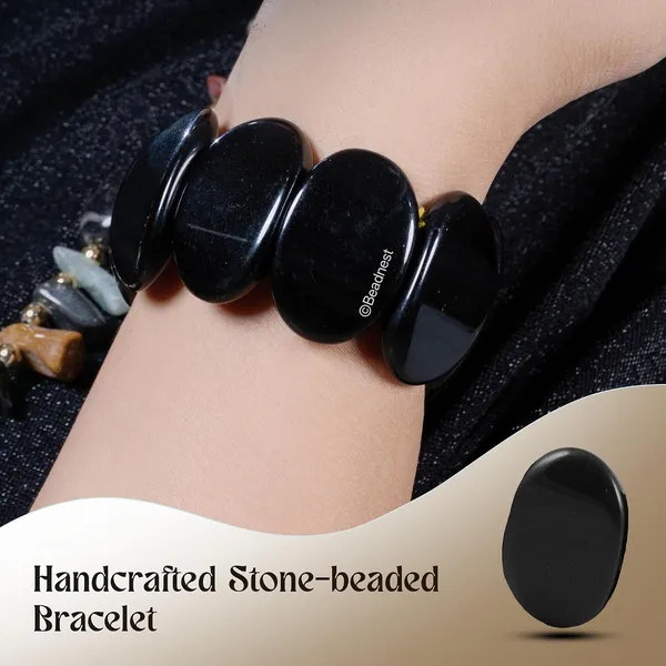 Product_Summary_Beadnest_Chunky_Large_Bead_Bracelet_For_Women_Girls_Handcrafted_Elasticated_Bracelet_Made_Of_Large_Oval_Beads_Smooth_Lightweight_Boho_Chic_Accessory_For_Beach_Wear