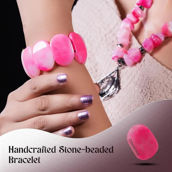 Product_Summary_Beadnest_Chunky_Large_Bead_Bracelet_For_Women_Girls_Handcrafted_Elasticated_Bracelet_Made_Of_Large_Oval_Beads_Smooth_Lightweight_Boho_Chic_Accessory_For_Beach_Wear