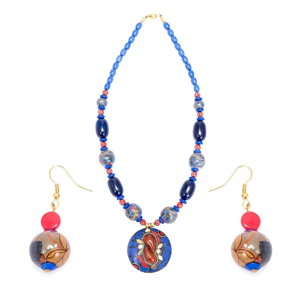 Product_Summary_Beadnest_Tibetan_Pendant_Necklace_Jewellery_Set_For_Women_Girls_Traditional_Afghani_Necklace_With_Tribal_Boho_Style_Earrings_In_Multicolor_Beads_Hook_Lock_Wedding_Retro_Vintage_Fashion_Wear