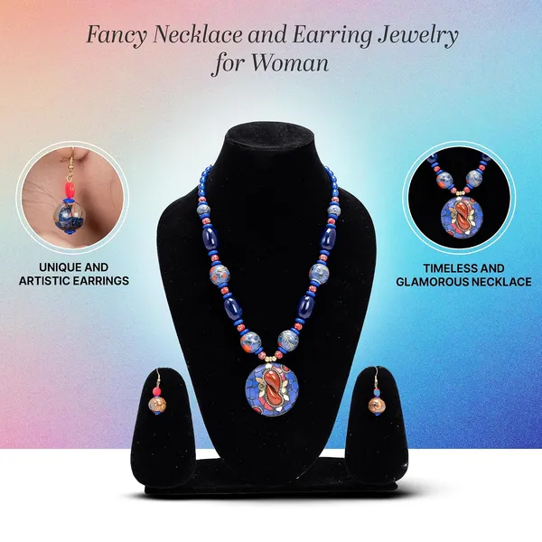 Product_Summary_Beadnest_Tibetan_Pendant_Necklace_Jewellery_Set_For_Women_Girls_Traditional_Afghani_Necklace_With_Tribal_Boho_Style_Earrings_In_Multicolor_Beads_Hook_Lock_Wedding_Retro_Vintage_Fashion_Wear