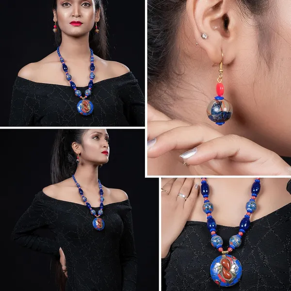 Product_Summary_Beadnest_Tibetan_Pendant_Necklace_Jewellery_Set_For_Women_Girls_Traditional_Afghani_Necklace_With_Tribal_Boho_Style_Earrings_In_Multicolor_Beads_Hook_Lock_Wedding_Retro_Vintage_Fashion_Wear
