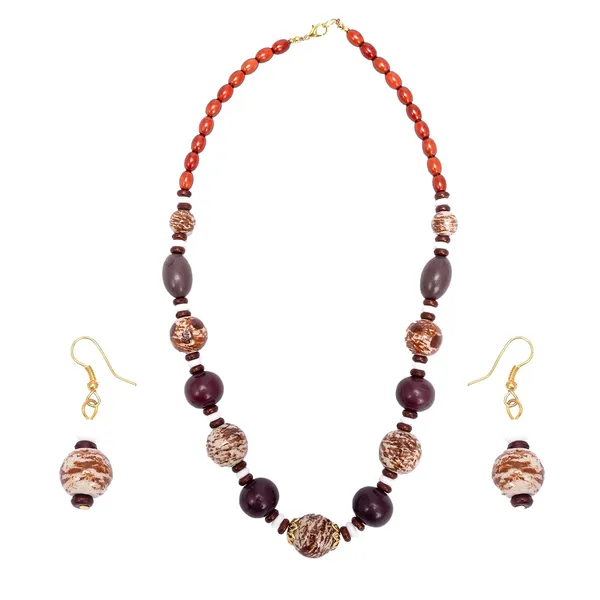 Beaded_Necklace_Earrings_Set_For_Women_Girls_Handmade_Ethnic_Jewellery_Artistic_Design_Hook_Clasp_Lightweight_Fashion_Statement_Vintage_Choker_Clubwear_Wedding_Gift_Set