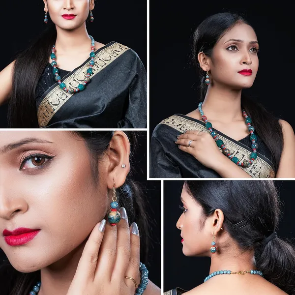 Beaded_Necklace_Earrings_Set_For_Women_Girls_Handmade_Ethnic_Jewellery_Artistic_Design_Hook_Clasp_Lightweight_Fashion_Statement_Vintage_Choker_Clubwear_Wedding_Gift_Set