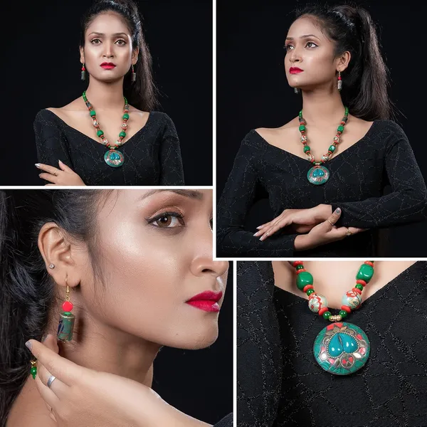 Product_Summary_Beadnest_Tibetan_Pendant_Necklace_Jewellery_Set_For_Women_Girls_Traditional_Afghani_Necklace_With_Tribal_Boho_Style_Earrings_In_Multicolor_Beads_Hook_Lock_Wedding_Retro_Vintage_Fashion_Wear