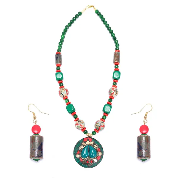 Product_Summary_Beadnest_Tibetan_Pendant_Necklace_Jewellery_Set_For_Women_Girls_Traditional_Afghani_Necklace_With_Tribal_Boho_Style_Earrings_In_Multicolor_Beads_Hook_Lock_Wedding_Retro_Vintage_Fashion_Wear