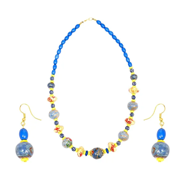 Beaded_Necklace_Earrings_Set_For_Women_Girls_Handmade_Ethnic_Jewellery_Artistic_Design_Hook_Clasp_Lightweight_Fashion_Statement_Vintage_Choker_Clubwear_Wedding_Gift_Set