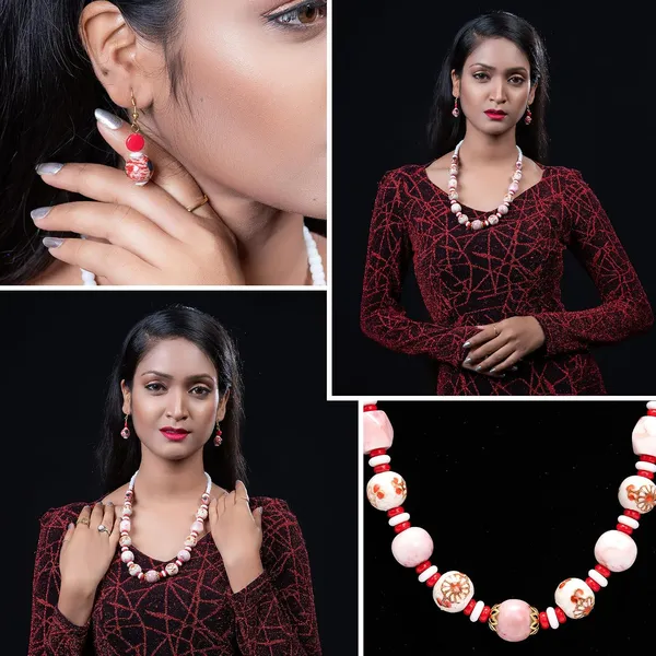 Beaded_Necklace_Earrings_Set_For_Women_Girls_Handmade_Ethnic_Jewellery_Artistic_Design_Hook_Clasp_Lightweight_Fashion_Statement_Vintage_Choker_Clubwear_Wedding_Gift_Set