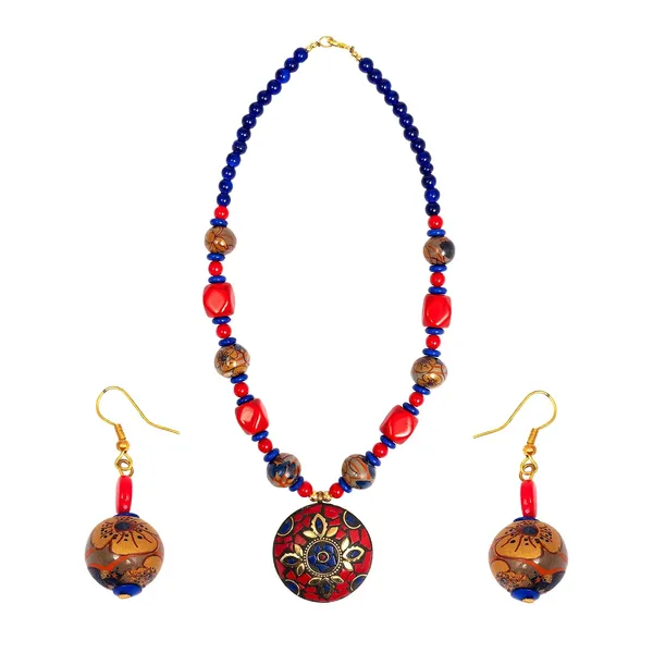 Product_Summary_Beadnest_Tibetan_Pendant_Necklace_Jewellery_Set_For_Women_Girls_Traditional_Afghani_Necklace_With_Tribal_Boho_Style_Earrings_In_Multicolor_Beads_Hook_Lock_Wedding_Retro_Vintage_Fashion_Wear